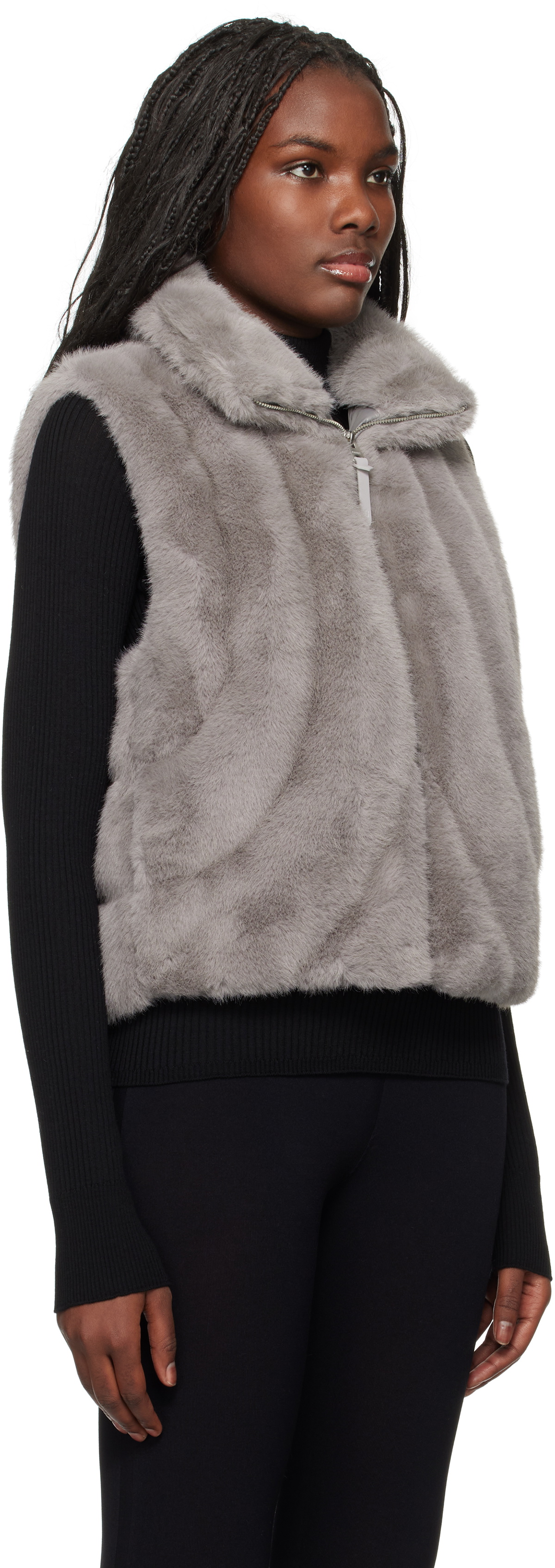 MACKAGE Gray Ginny Faux-Fur Down Vest