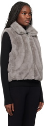 MACKAGE Gray Ginny Faux-Fur Down Vest
