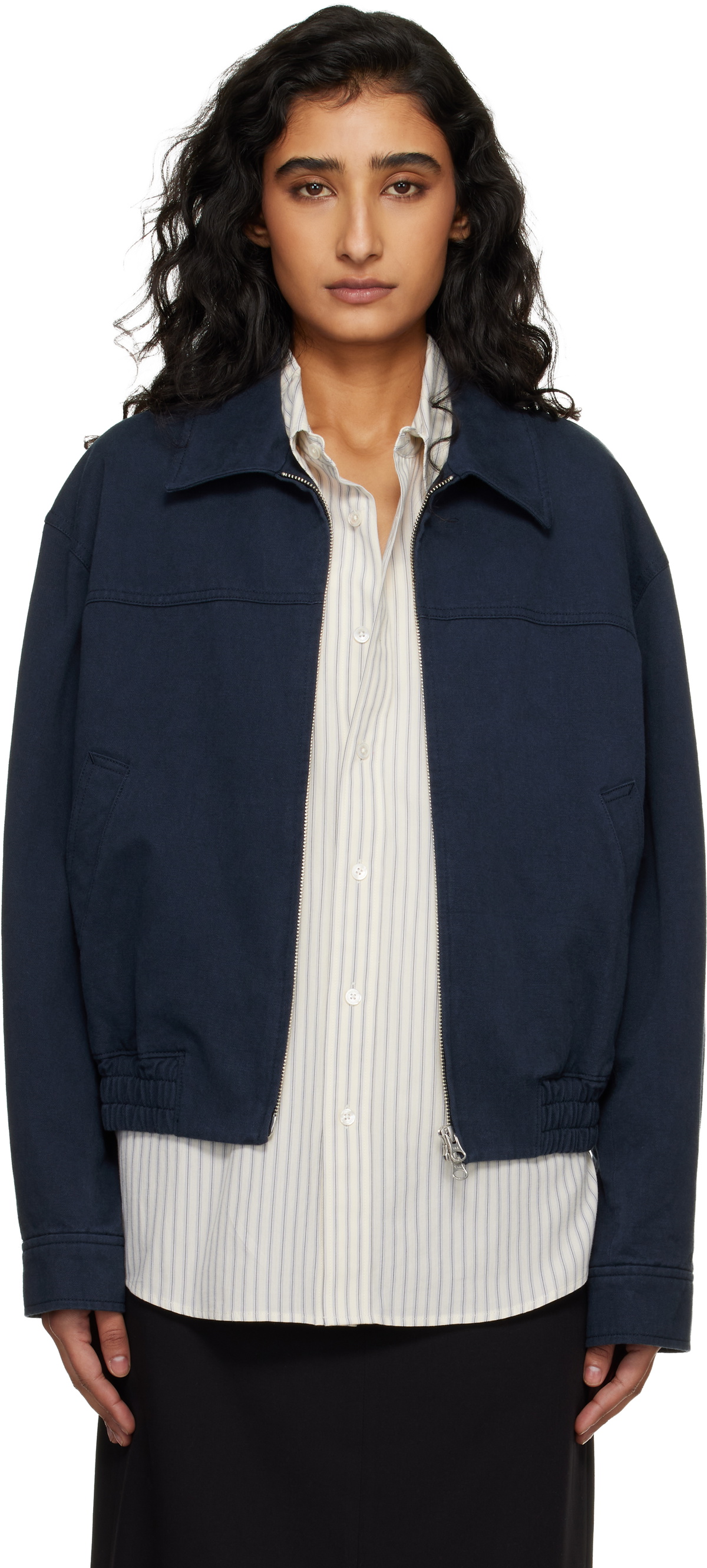 Dunst Navy Collared Blouson Jacket