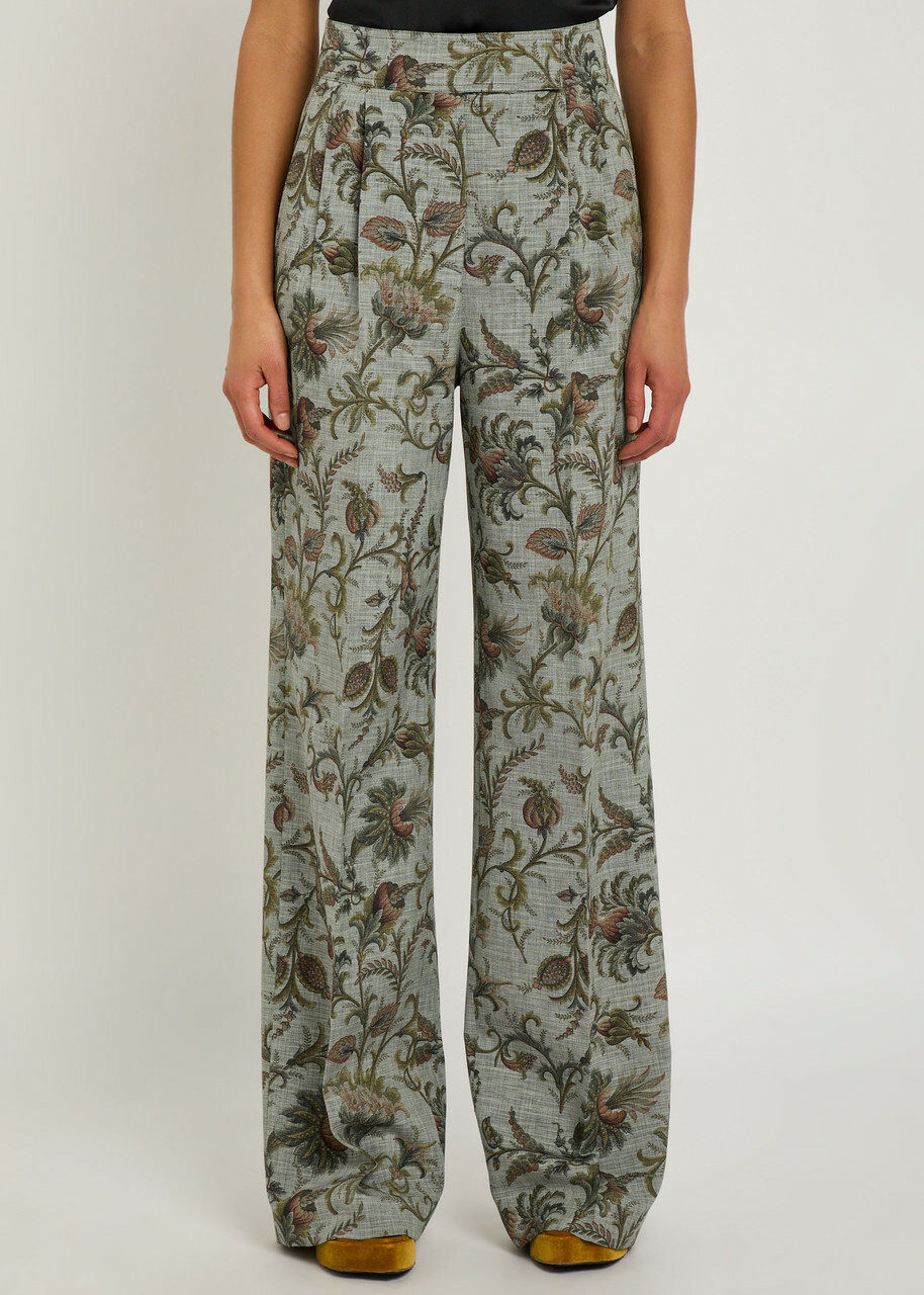 Etro Patterned Wide-leg Trousers Multicoloured 1