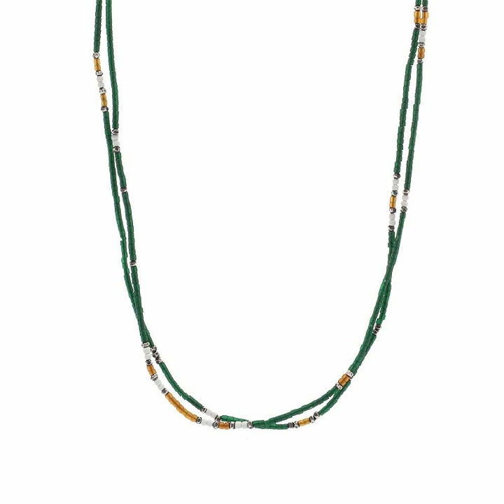 Photo: M. Cohen Men's 30" Stacked Mini Bead Necklace in Jade Green
