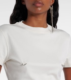 Mugler Embellished cotton jersey T-shirt