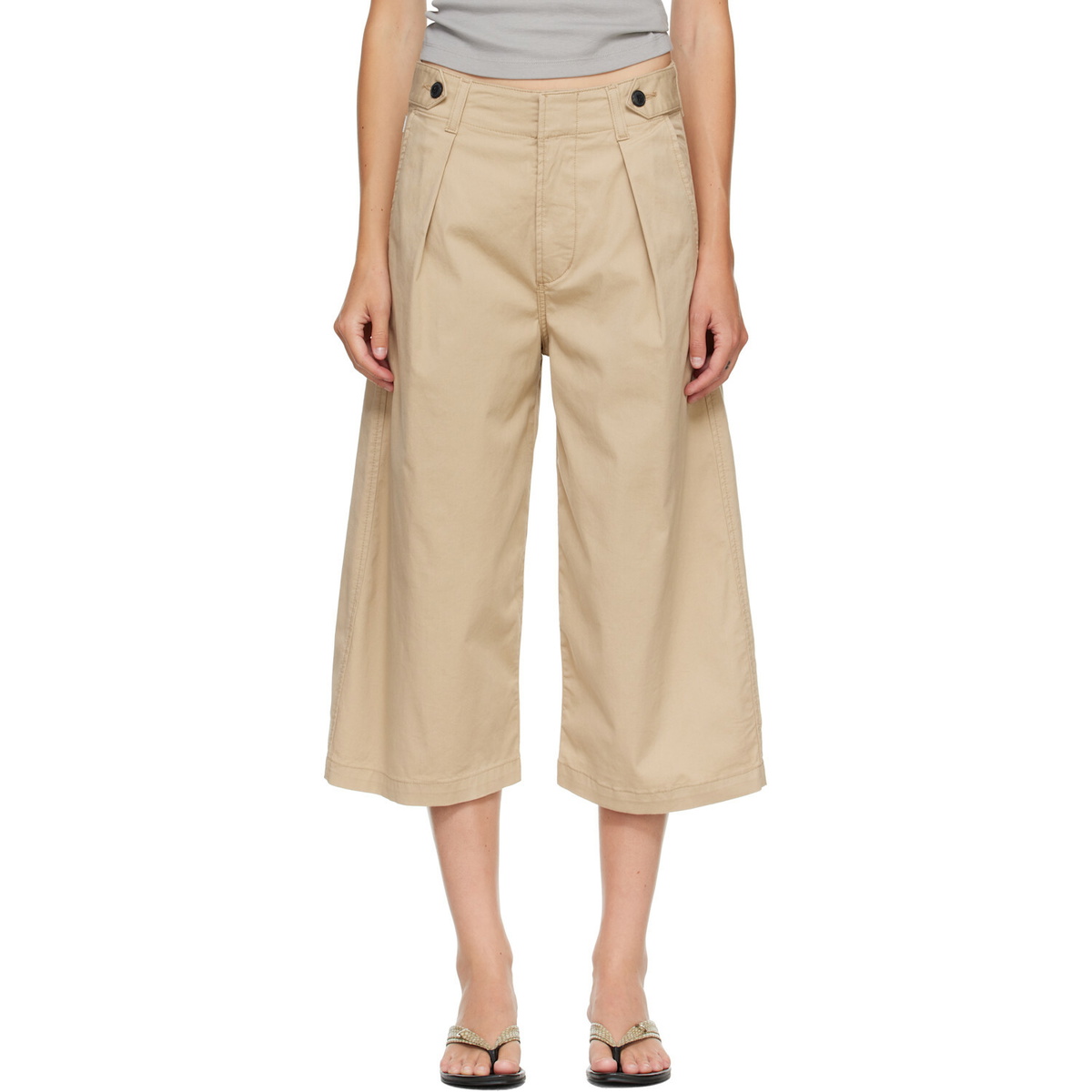 Citizens of Humanity Beige Cocoon Culotte Trousers