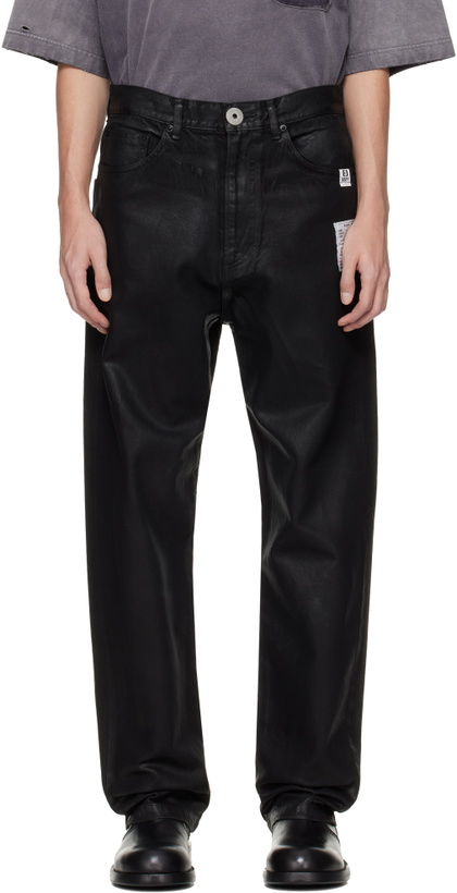 Photo: Maison MIHARA YASUHIRO Black Front Coated Denim Jeans