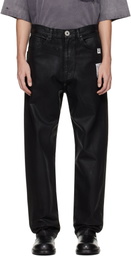 Maison MIHARA YASUHIRO Black Front Coated Denim Jeans