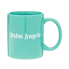 Palm Angels Men's Classic Logo Mug in Turquoise/White