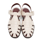 Staud Beige Croc Brady Sandals