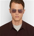 The Row - Oliver Peoples Victory LA Aviator-Style Gold-Tone Titanium Sunglasses - Gold