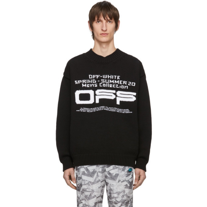 Photo: Off-White Black Wavy Line Logo Sweater