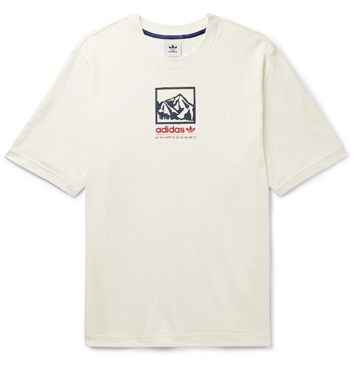 Photo: adidas Originals - Logo-Print Cotton-Jersey T-Shirt - Neutrals
