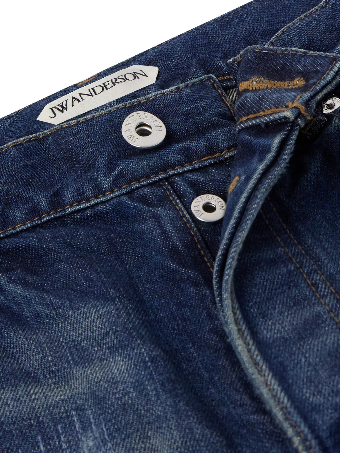 JW Anderson - Straight-Leg Distressed Patchwork Jeans - Blue