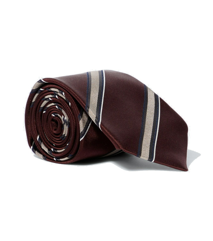 Photo: Brunello Cucinelli Striped silk and cotton tie