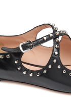 Bally Beliska Studded Leather Ballet Flats Black