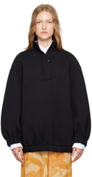 Dries Van Noten Black Stand Collar Sweatshirt