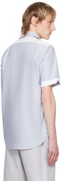 Thom Browne White & Blue Stripe Shirt