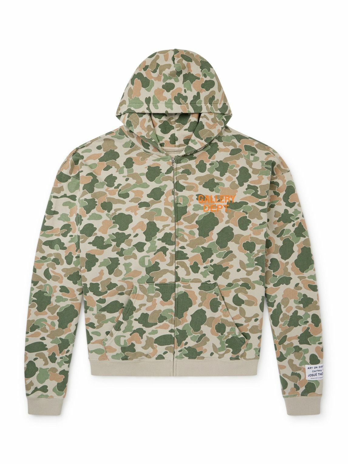 Gallery Dept. - Logo-Print Camouflage Cotton-Jersey Zip-Up Hoodie - Green