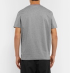 Moncler - Webbing-Trimmed Mélange Cotton-Jersey T-Shirt - Men - Gray
