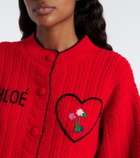 Chloé Embroidered wool and cashmere cardigan