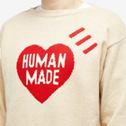 Human Made Men's Heart Knit Sweater in Beige