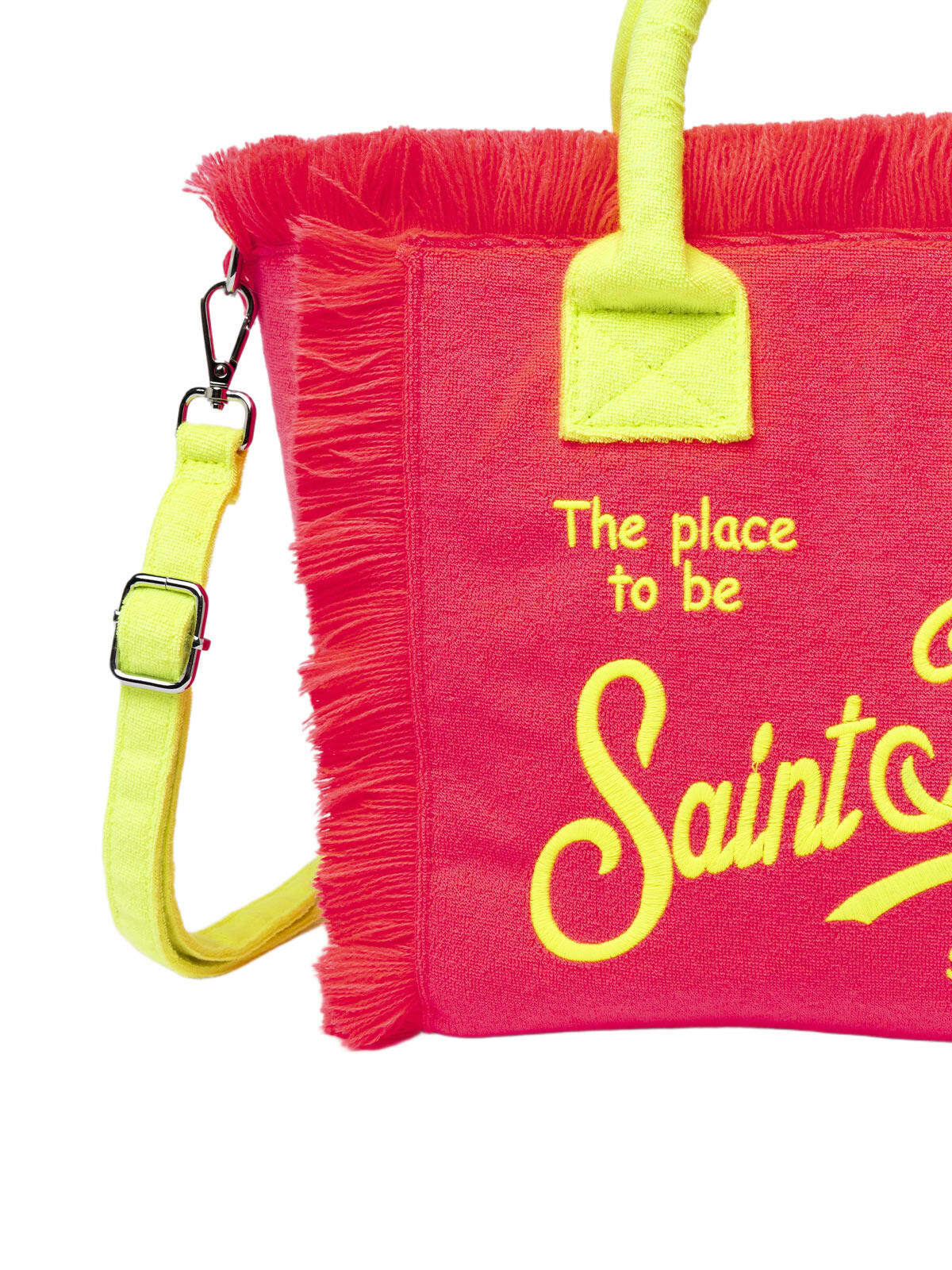 MC2 Saint Barth Fluo Pink Terry Embossed Colette Sponge Handbag