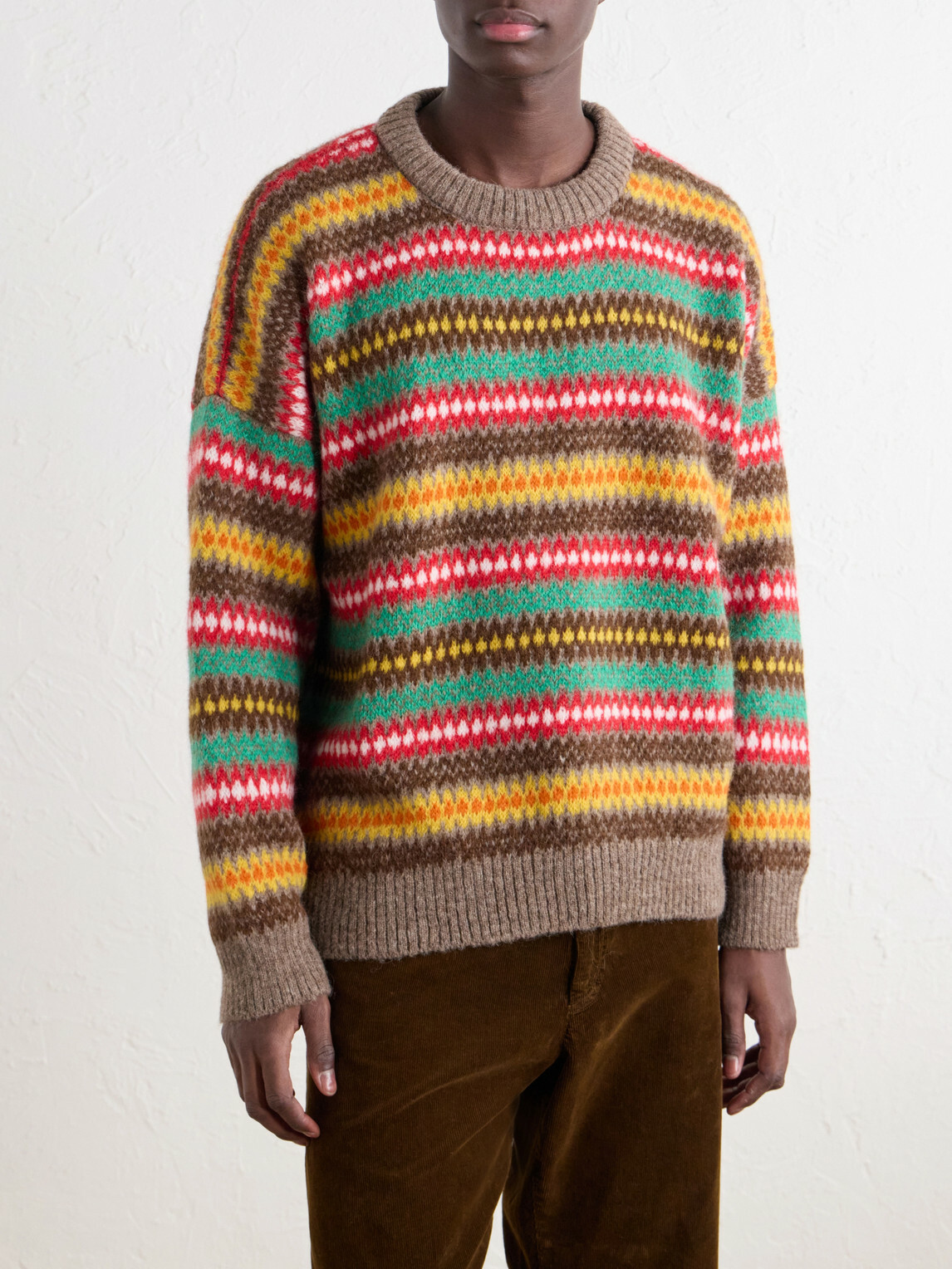 Monitaly - Fair Isle Alpaca-Blend Intarsia Sweater - Brown