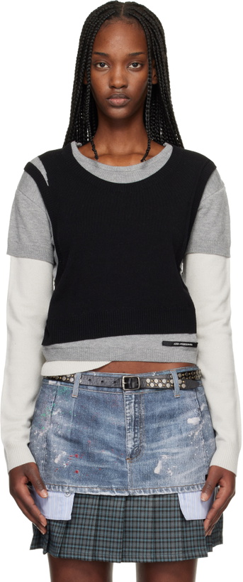 Photo: Andersson Bell Gray & Black Tres Over Layered Sweater