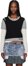 Andersson Bell Gray & Black Tres Over Layered Sweater