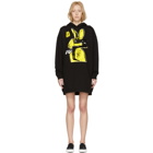 McQ Alexander McQueen Black Bunny Cut Supersized Hoodie Dress