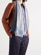 MR P. - Fringed Colour-Block Cashmere Scarf