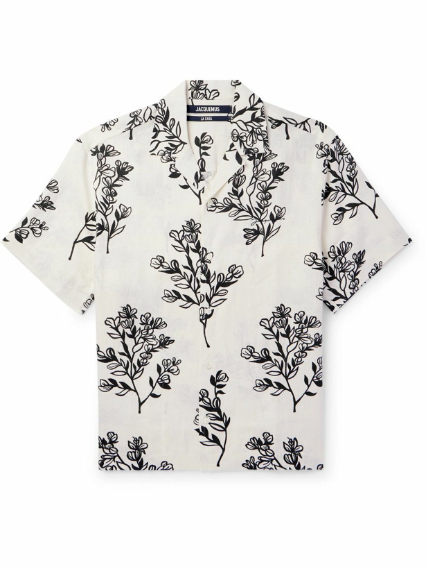 Photo: Jacquemus - Jean Camp-Collar Floral-Print Linen-Gauze Shirt - White