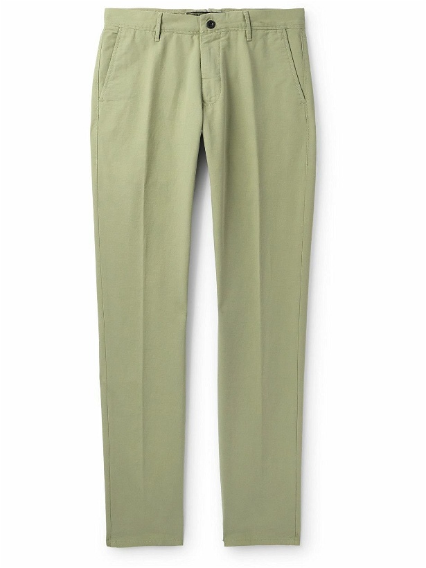 Photo: Incotex - Straight-Leg Cotton-Blend Trousers - Green