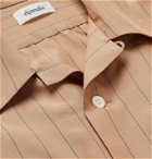 Chimala - Camp-Collar Pinstriped Matte-Satin Shirt - Brown
