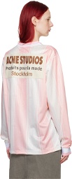 Acne Studios Pink & White Striped Long Sleeve T-Shirt
