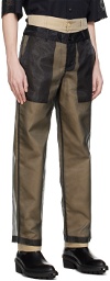 Feng Chen Wang Black & Beige Layered Trousers