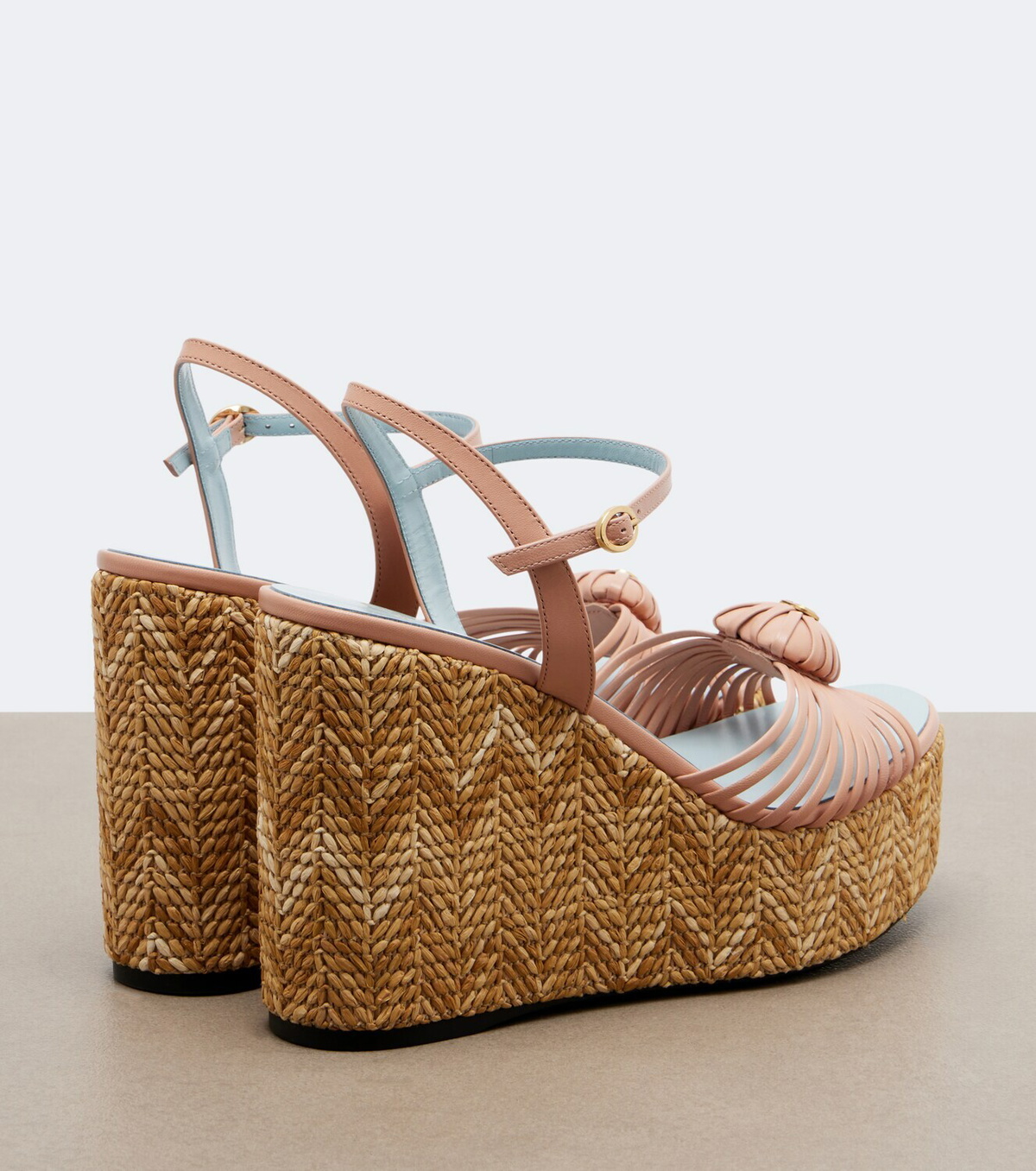 Valentino Garavani Cœur Royal leather espadrille wedges