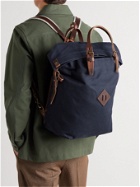 BLEU DE CHAUFFE - Leather-Trimmed Cotton-Canvas Backpack