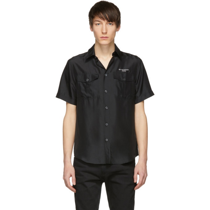 Photo: Givenchy Black Silk Short Sleeve Shirt