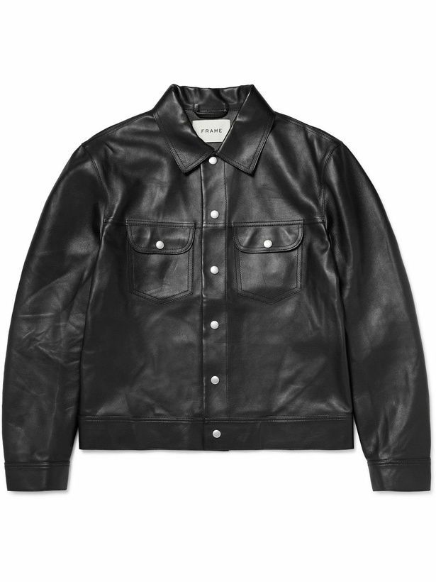Photo: FRAME - Leather Trucker Jacket - Black