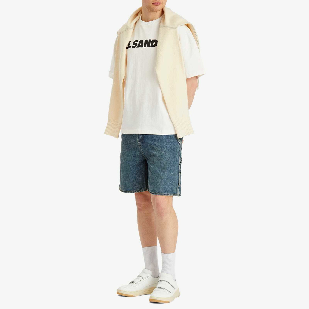 Jil Sander+ Men's Regular Fit 5 Pocket Denim Shorts in Blue