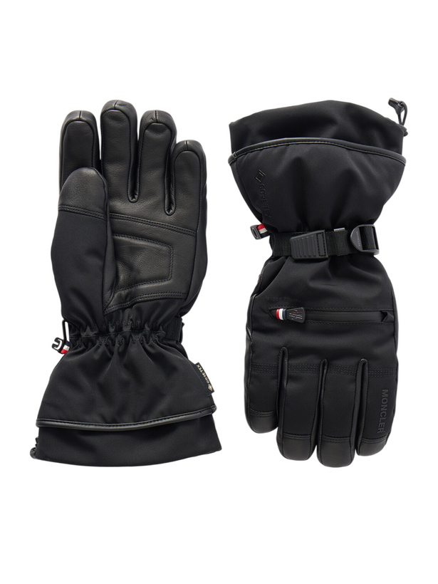 Photo: Moncler Grenoble - Leather-Trimmed Quilted Shell Padded Ski Gloves - Black