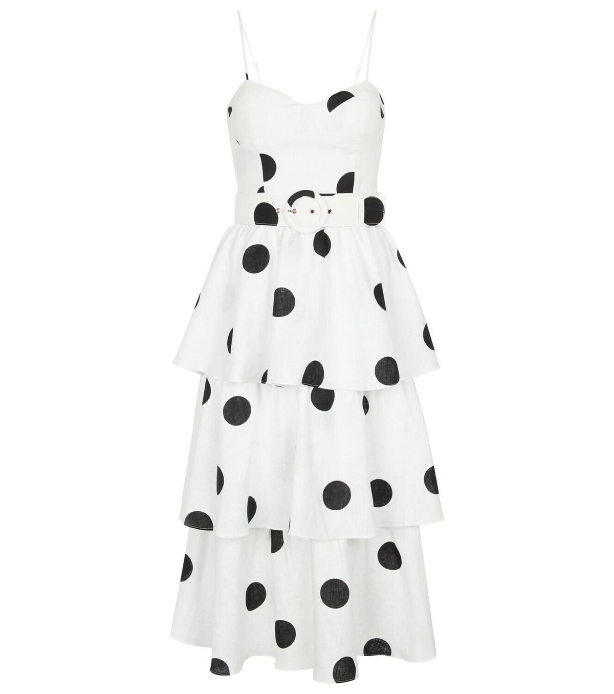 REBECCA VALLANCE ワンピース Bonita polka-dot linen 581487 REBECCA VALLANCE Bonita Polka-Dot Linen Minidress in White
