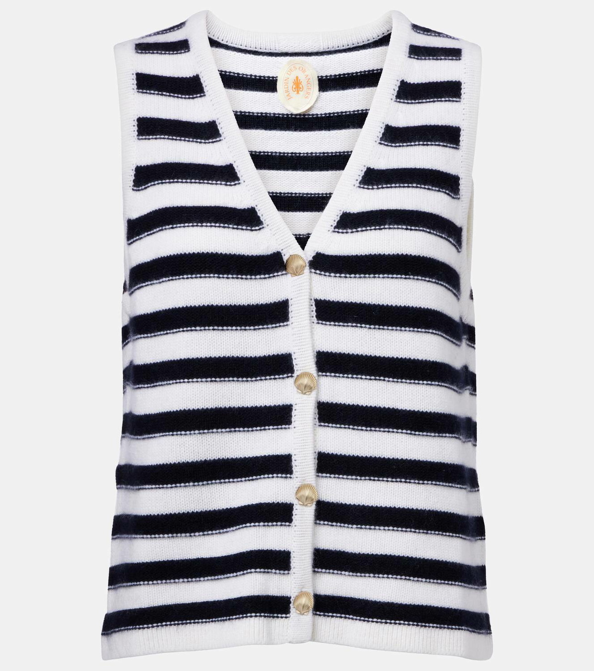 Jardin des Orangers Striped cashmere sweater vest