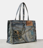 Acne Studios Trompe l'oeil denim tote bag