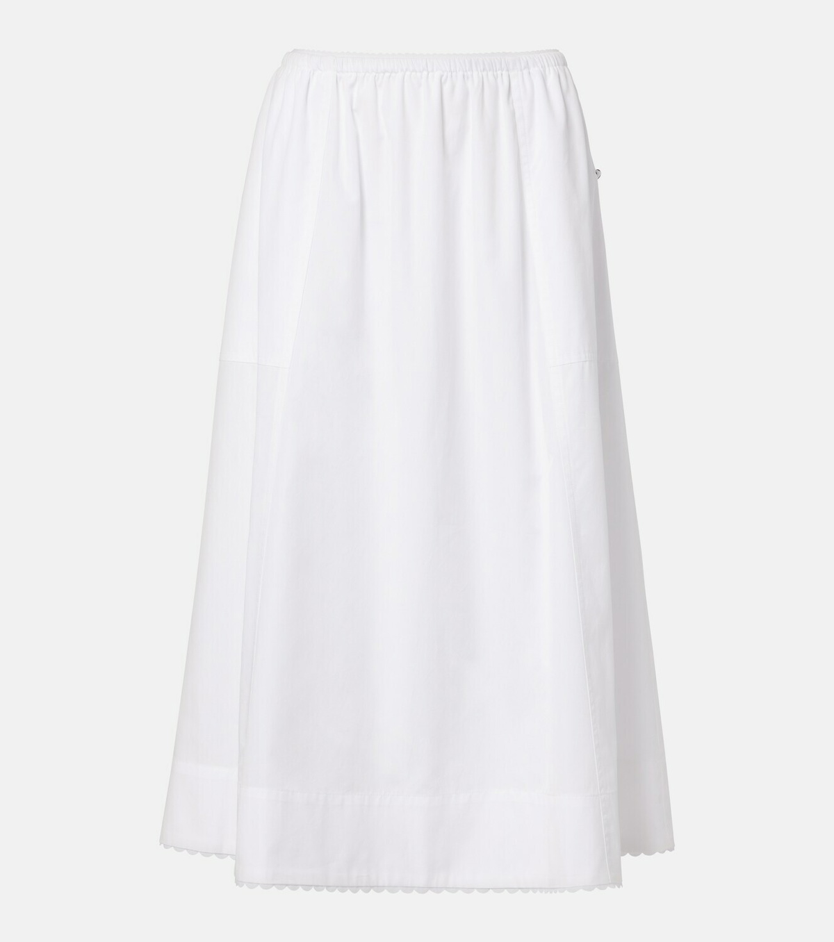 Vince Scalloped cotton poplin midi skirt