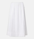 Vince Scalloped cotton poplin midi skirt