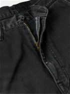 KAPITAL - Katsuragi Port Wide-Leg Patchwork Distressed Cotton-Twill Trousers - Black