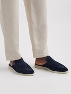 Loro Piana - Babouche Walk Suede Backless Loafer - Blue