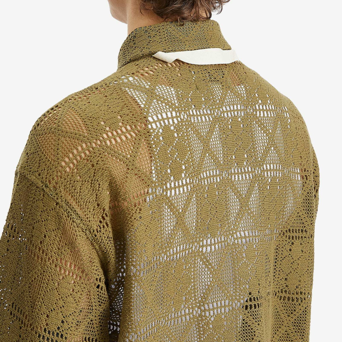 Merely Made Men's Knit Flower Overshirt in Khaki