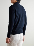 Kingsman - Wade Merino Wool and Cashmere-Blend Half-Zip Sweater - Blue
