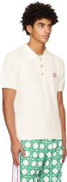 Casablanca Off-White Diamond Embroidered Patch Polo